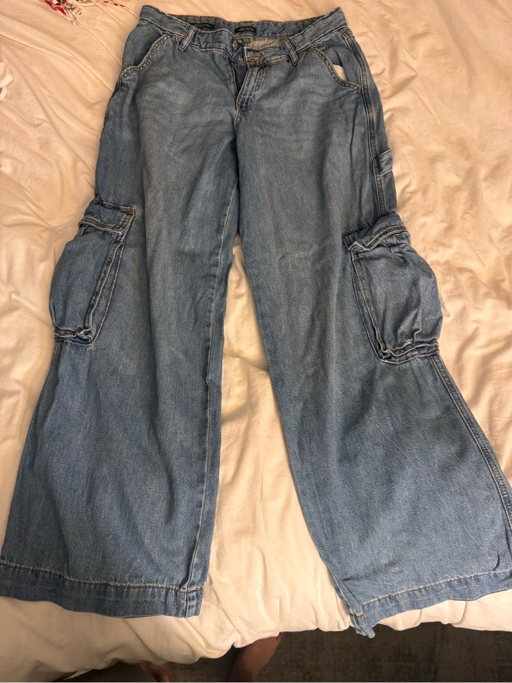 wild fable Light Blue Wide Leg Cargo Jeans